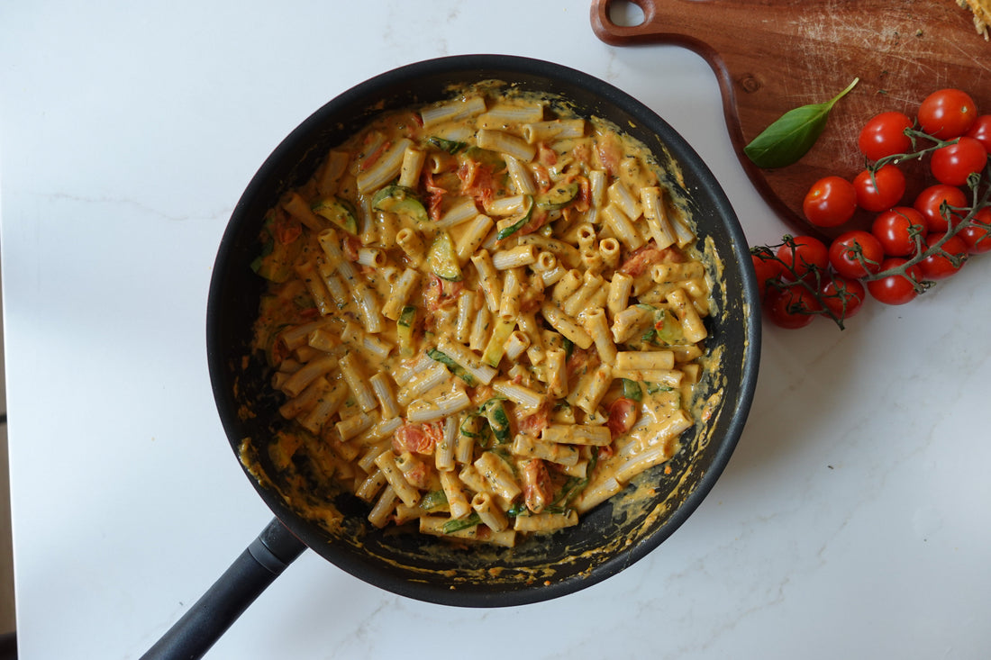 Creamy High Protein Pasta with Tomato Herb Fromage