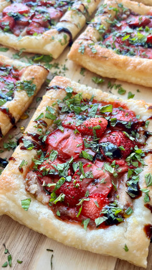 Strawberry Fromage Pastries with Balsamic and Mint - Rebel Cheese