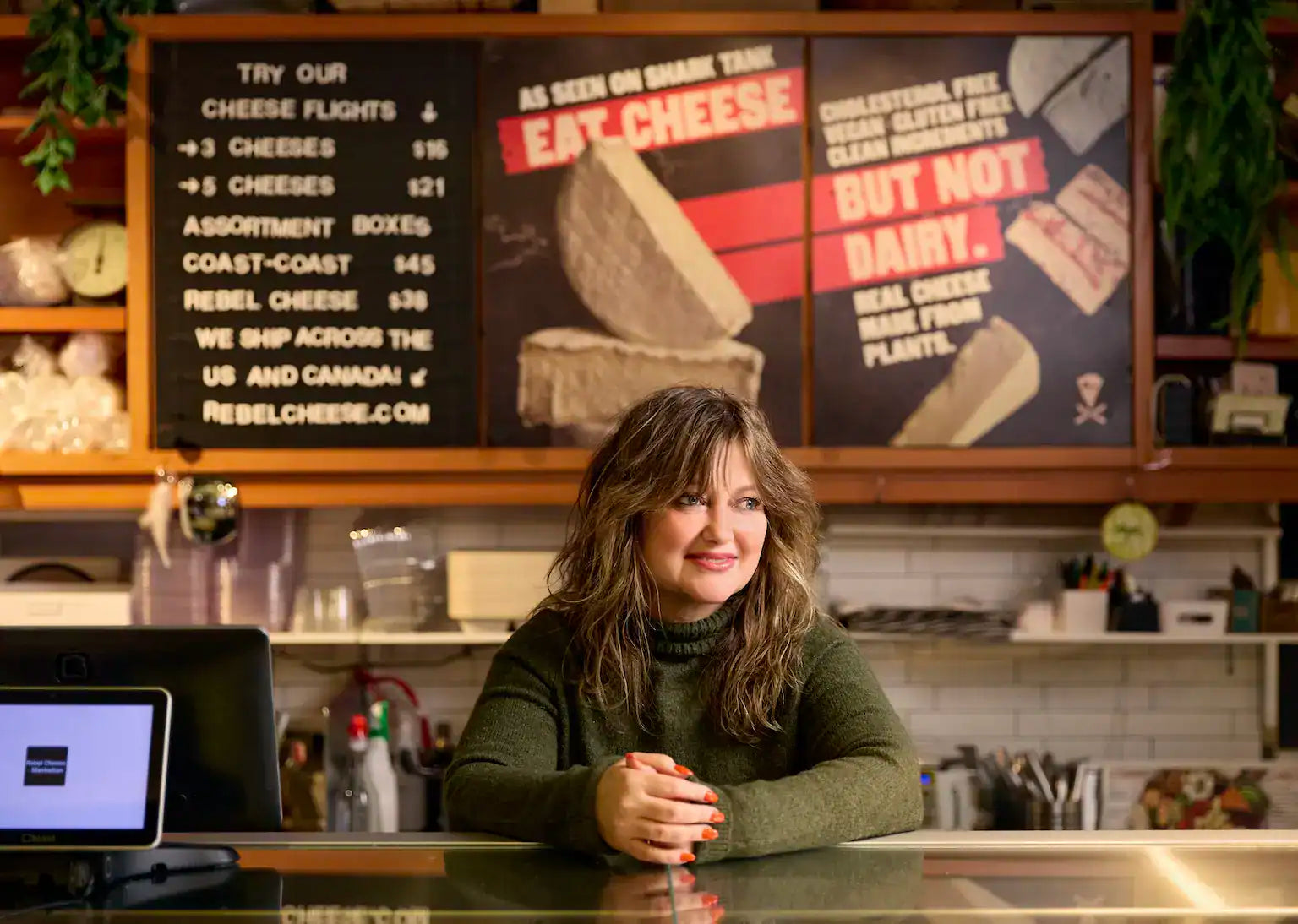 Kirsten Maitland, Rebel Cheese CEO, at our Essex Market cheese shop in New York City.