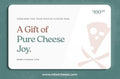 Gift card for Rebel Cheese with text and logo on a teal background