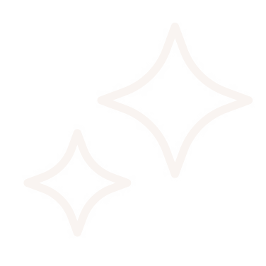 Two overlapping star-shaped sparkles on a white background.
