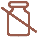 Icon of a bottle with a red circle and line through it, indicating prohibition.