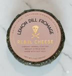 Rebel Cheese Lemon Dill Fromage on a marble surface