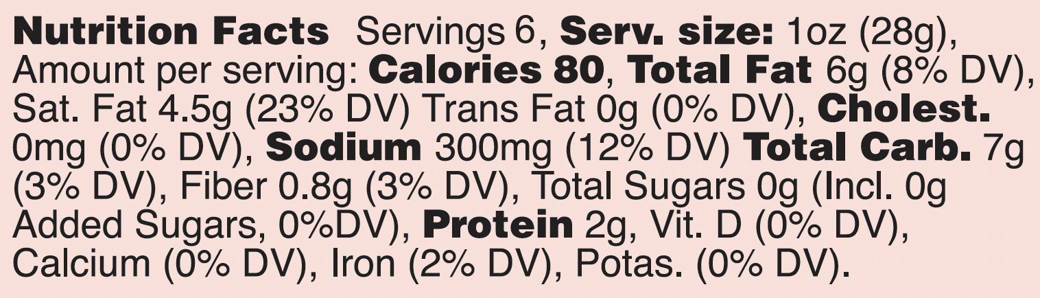 Colby Jack nutrition facts