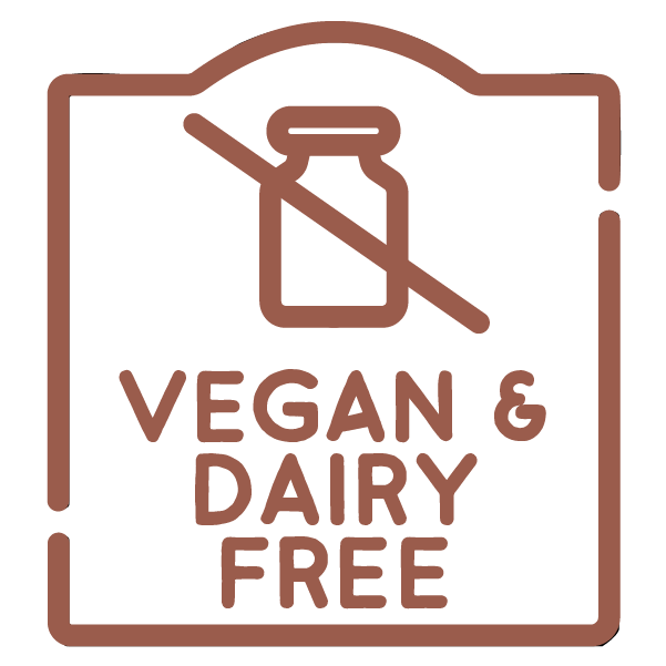 Icon indicating vegan and dairy-free status with a jar crossed out.